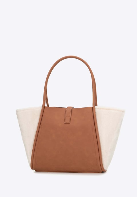 Wittchen Dames eco-leer en imitatiebont shopper beige eco-leer - Image 3