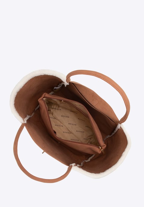 Wittchen Dames eco-leer en imitatiebont shopper beige eco-leer - Image 4