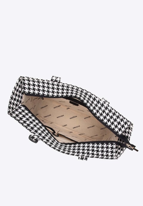 Wittchen Dames jacquard patroon shopper tas zwart en wit katoen - Image 4