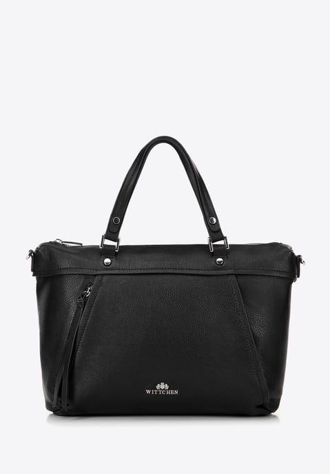 Wittchen Dames echt leren shopper met kwastje, zwart - Image 2