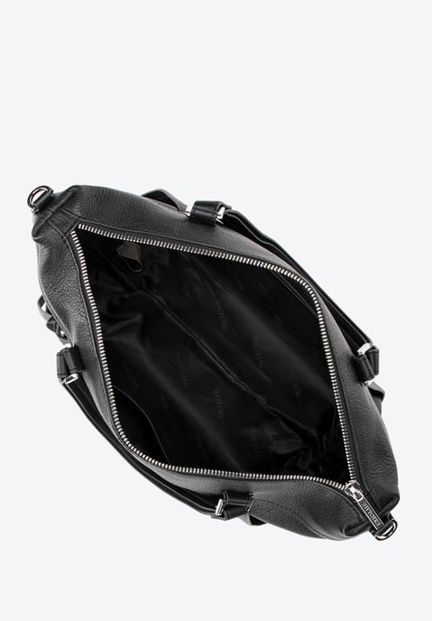 Wittchen Dames echt leren shopper met kwastje, zwart - Image 4