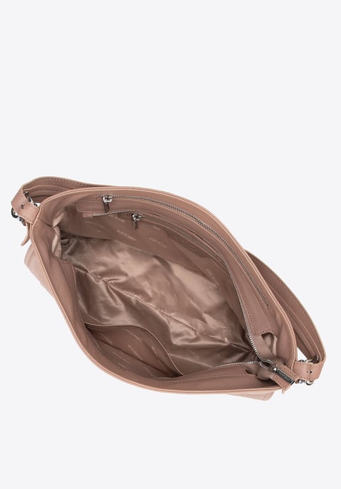 Wittchen Dames shopper van natuurleer met afneembaar handvat, beige - Image 4
