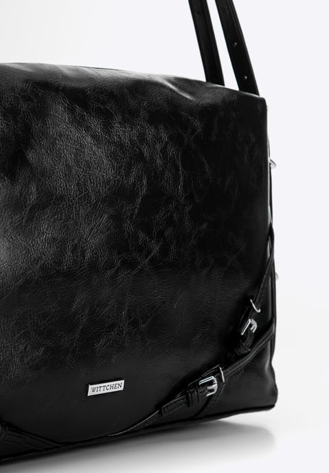 Wittchen Dames shopper met decoratieve hengsels, zwart, eco-leer - Image 4