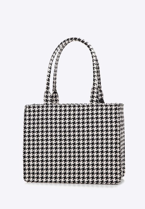 Wittchen Dames Jacquard Tassel Shopper Bag Zwart en Wit Katoen - Image 1