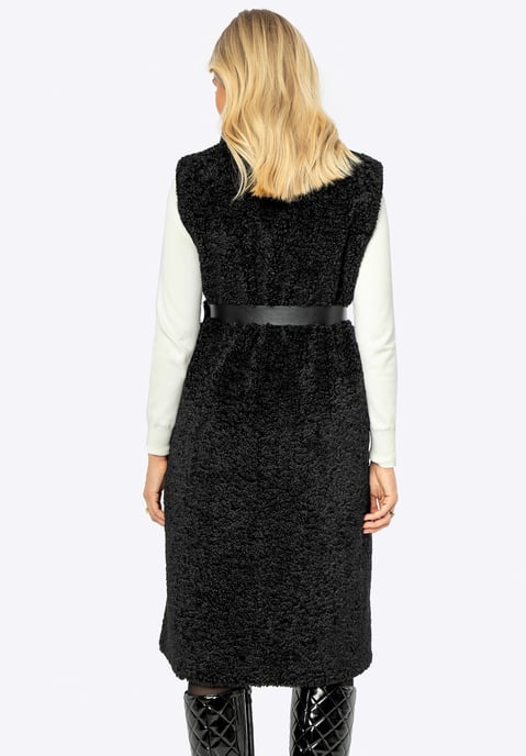 Wittchen Dames Faux Sheepskin Lang Vest Zwart Polyester - Image 5