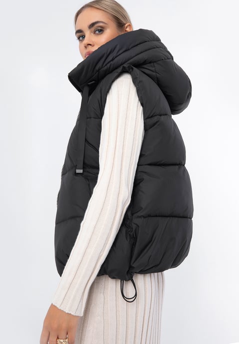 Wittchen Dames Oversized Gewatteerd Vest Zwart Polyester - Image 3