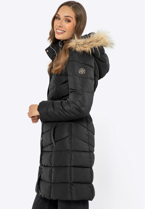 Wittchen Women's Quilted Hooded Jacket Black Polyester - Image 2