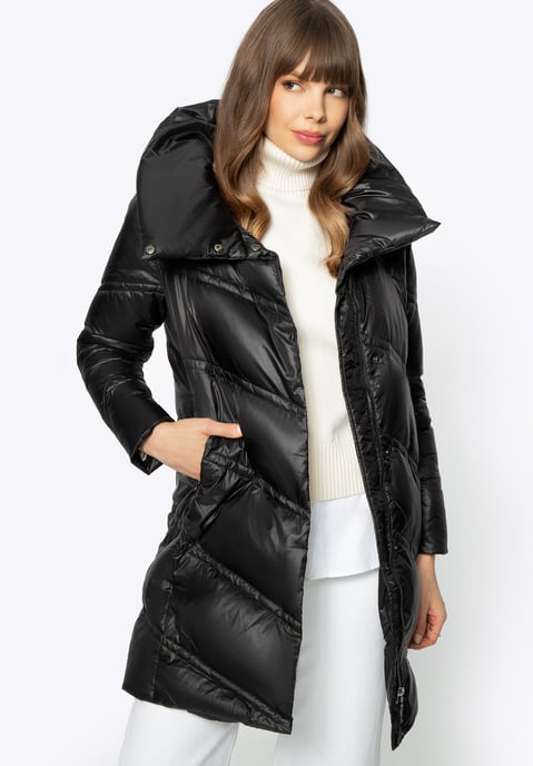 Wittchen Women's Down Jacket with High Collar Black Nylon - Image 1