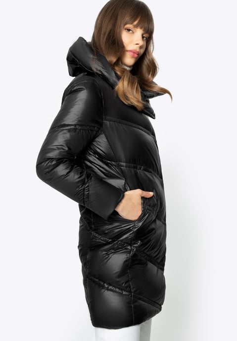Wittchen Women's Down Jacket with High Collar Black Nylon - Image 2
