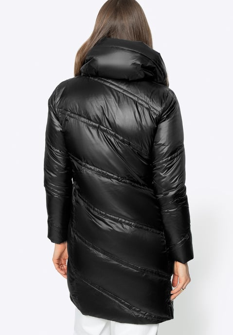 Wittchen Women's Down Jacket with High Collar Black Nylon - Image 4