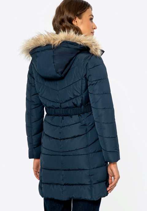 Wittchen Women's Quilted Jacket with Hood Navy Blue Polyester - Image 3