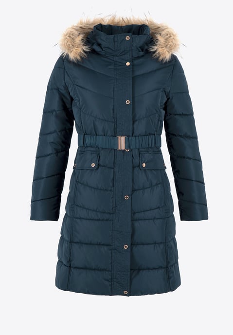 Wittchen Women's Quilted Jacket with Hood Navy Blue Polyester - Image 5