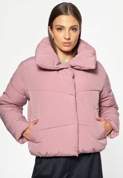 Wittchen Women's Oversized Quilted Jacket Dusty Pink Dusty Pink Polyester - Image 2