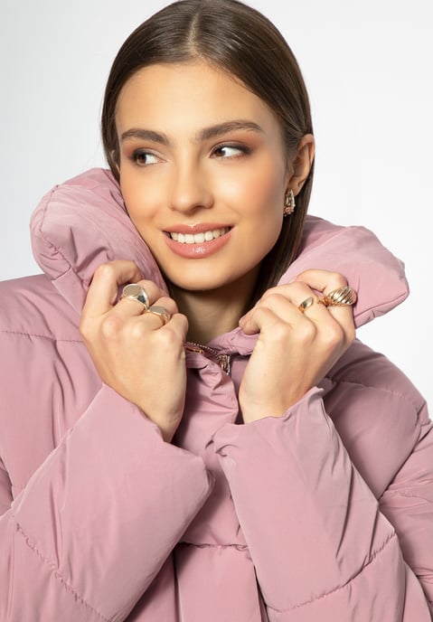 Wittchen Women's Oversized Quilted Jacket Dusty Pink Dusty Pink Polyester - Image 5