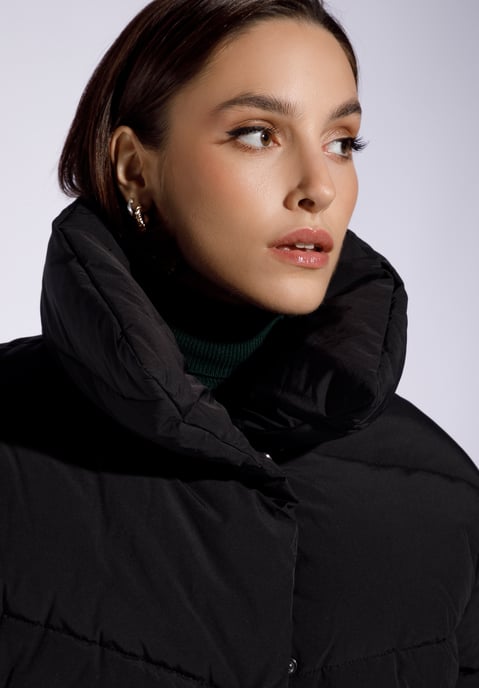Wittchen Women's Oversized Quilted Jacket Black Polyester - Image 4