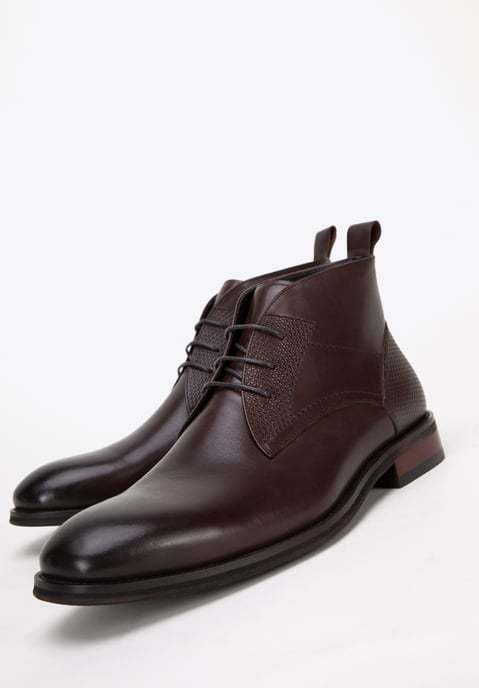 Wittchen Heren Leren Enkellaarsjes met Inzetstukken, Donkerbruin - Image 6