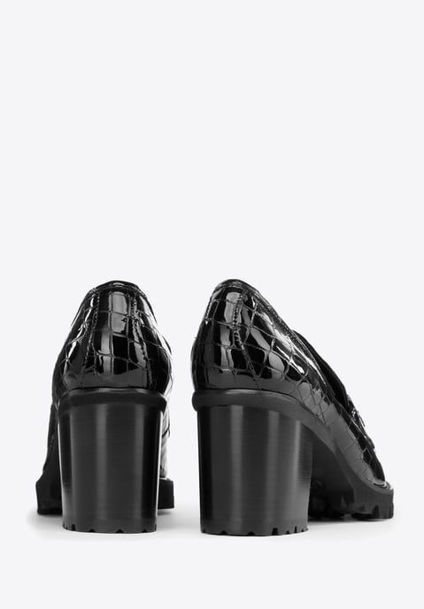 Wittchen Dames Patent Leather Croco Buckle Pumps Zwart Patent Leather - Image 3