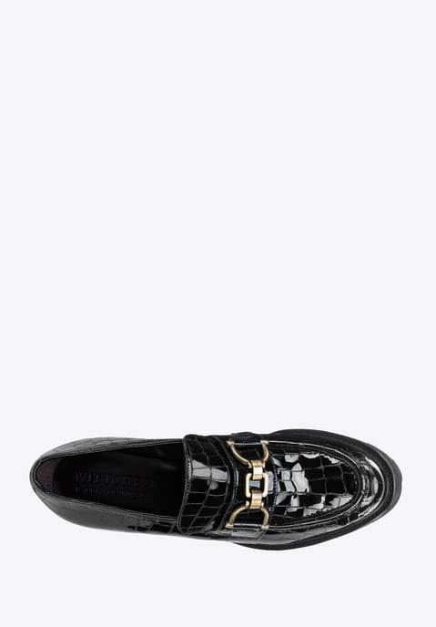 Wittchen Dames Patent Leather Croco Buckle Pumps Zwart Patent Leather - Image 4