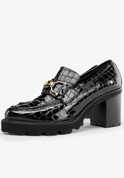 Wittchen Dames Patent Leather Croco Buckle Pumps Zwart Patent Leather - Image 6