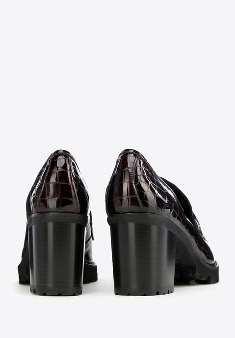 Wittchen Dames Patent Leather Pumps Croco met Gesp Burgundy Patent Leather - Image 3