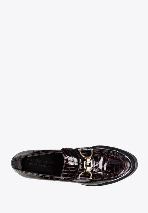 Wittchen Dames Patent Leather Pumps Croco met Gesp Burgundy Patent Leather - Image 4