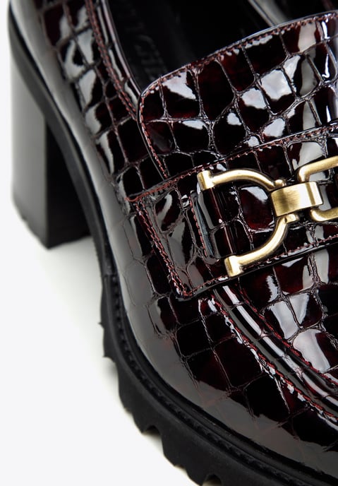 Wittchen Dames Patent Leather Pumps Croco met Gesp Burgundy Patent Leather - Image 6