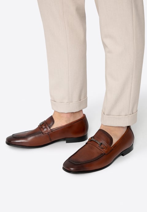 Wittchen Heren Leren Loafers met Gesp op de Riem, Lichtbruin, Natuurlijk Leer - Image 2