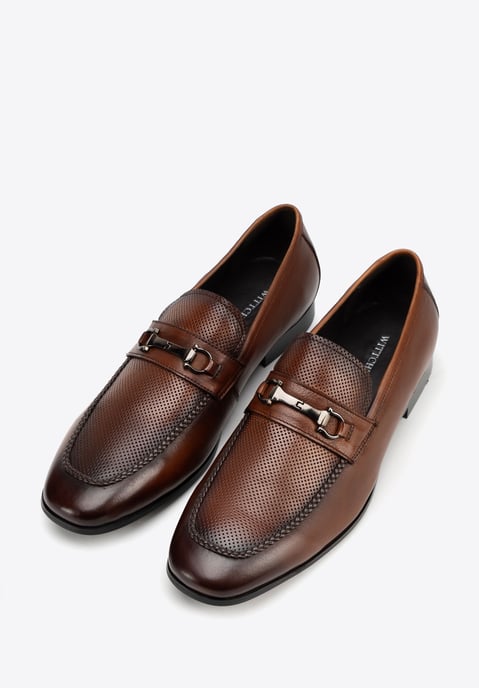 Wittchen Heren Leren Loafers met Gesp op de Riem, Lichtbruin, Natuurlijk Leer - Image 3