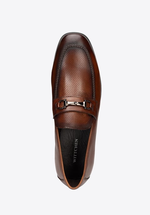 Wittchen Heren Leren Loafers met Gesp op de Riem, Lichtbruin, Natuurlijk Leer - Image 6