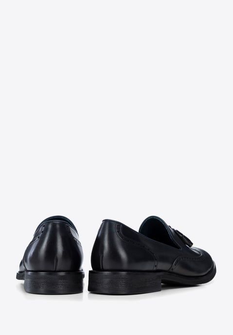 Wittchen Heren Leren Mocassins met Perforaties Marineblauw, Natuurlijk Leer - Image 3