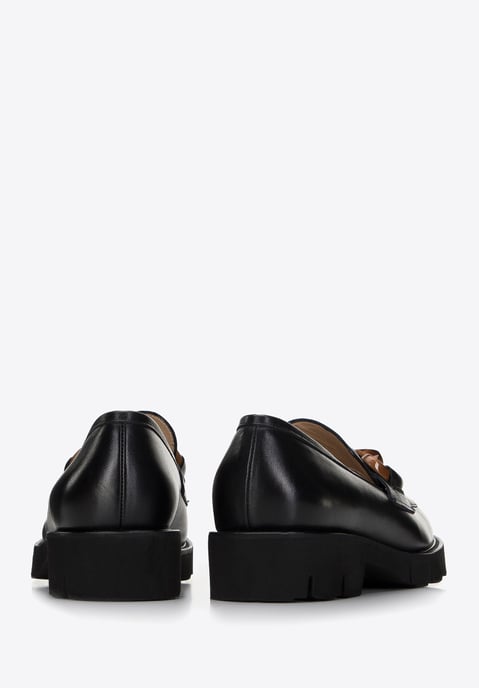 Wittchen dames leren mocassins met gesp op platform, zwart, natuurlijk leer - Image 3