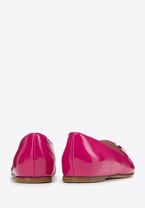 Wittchen Dames mocassins van lakleer met decoratieve gesp, roze - Image 4