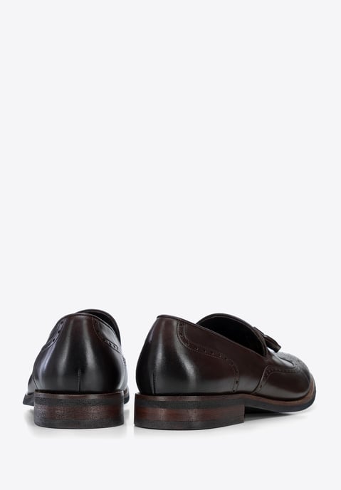 Wittchen Heren Leren Mocassins met Perforaties, Donkerbruin, Natuurlijk Leer - Image 5