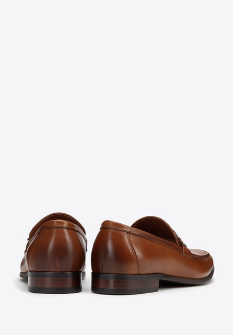 Wittchen Men's genuine leather moccasins with metal logo brown genuine leather - Image 5