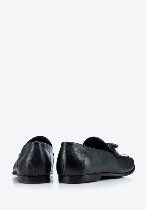 Wittchen Men's Leather Loafers with Tassel Navy Blue Natural Leather - Image 3