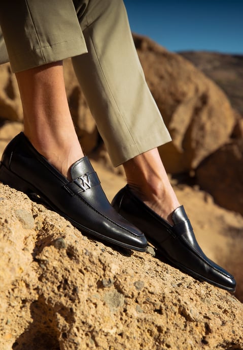 Wittchen Heren mocassins van echt leer met metalen logo zwart echt leer - Image 1