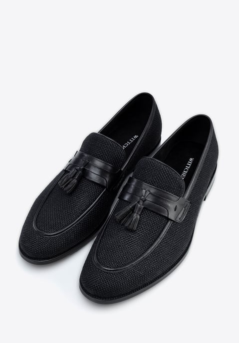Wittchen Heren zwarte kwastloafers, echt leer - Image 2
