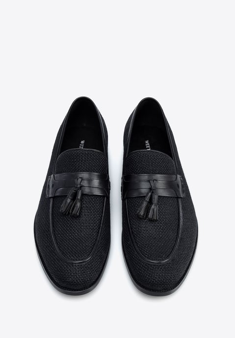 Wittchen Heren zwarte kwastloafers, echt leer - Image 3
