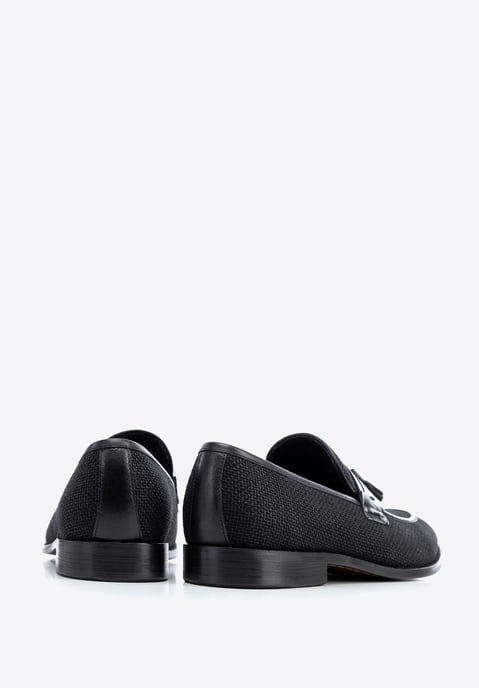 Wittchen Heren zwarte kwastloafers, echt leer - Image 4