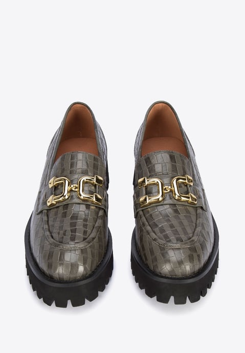 Wittchen Dames Leren Mocassins met Gesp, Groen, Natuurlijk Leer - Image 2