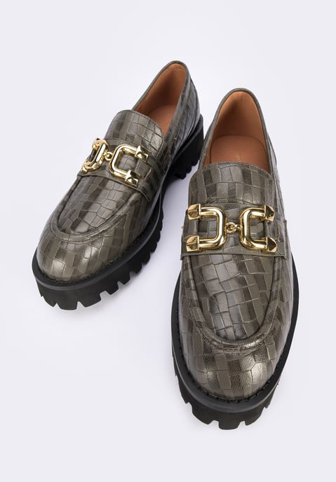 Wittchen Dames Leren Mocassins met Gesp, Groen, Natuurlijk Leer - Image 6