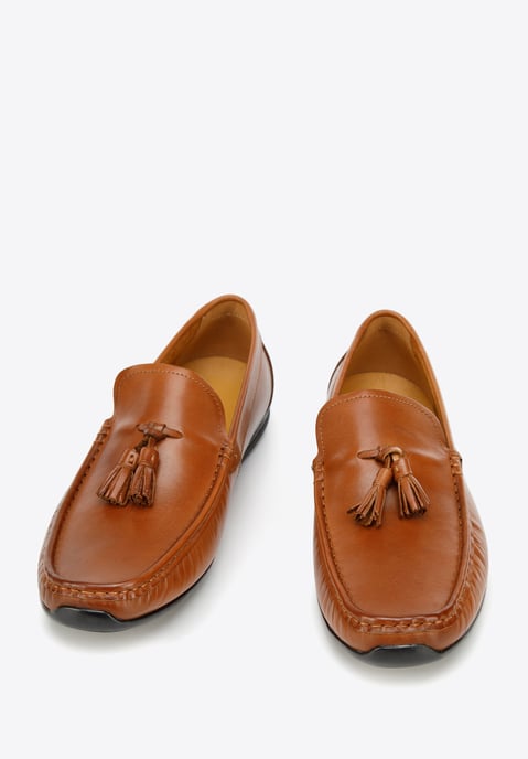 Wittchen Men's Leather Loafers with Tassels Brown Natural Leather - Image 1