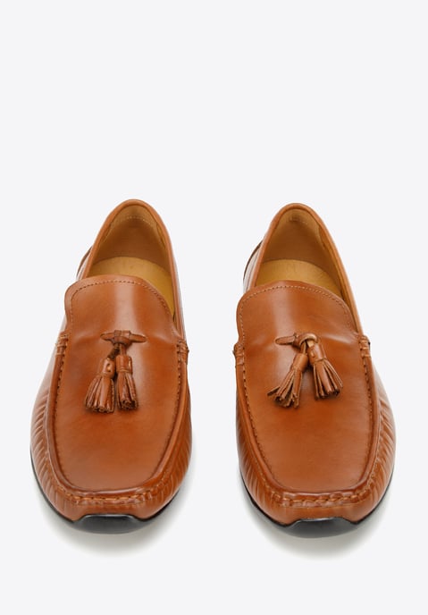 Wittchen Men's Leather Loafers with Tassels Brown Natural Leather - Image 2