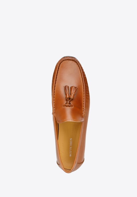 Wittchen Men's Leather Loafers with Tassels Brown Natural Leather - Image 3
