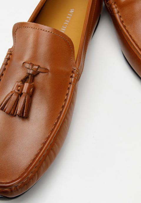 Wittchen Men's Leather Loafers with Tassels Brown Natural Leather - Image 6