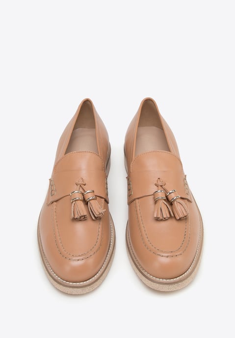 Wittchen Dames Leren Loafers met Kwastjes, Beige, Natuurlijk Leer - Image 2