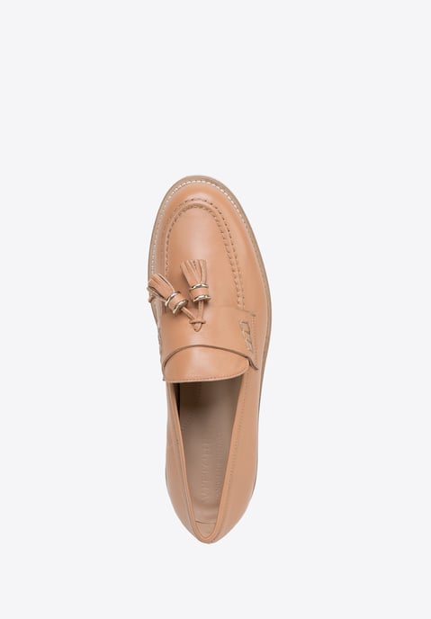 Wittchen Dames Leren Loafers met Kwastjes, Beige, Natuurlijk Leer - Image 5