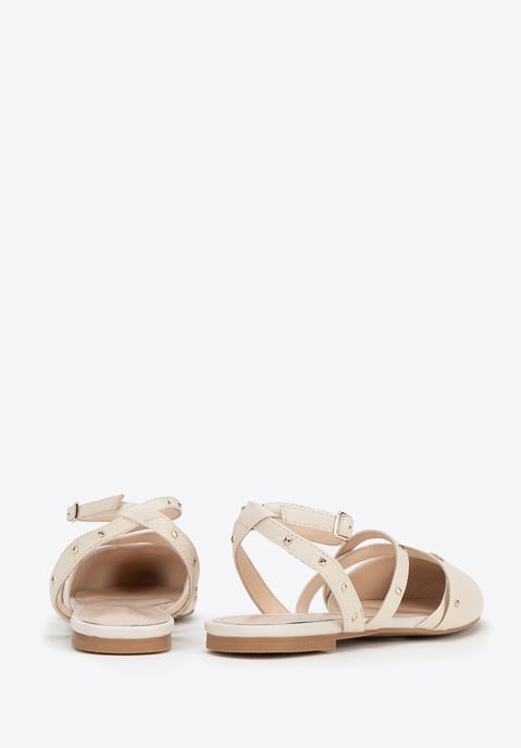 Wittchen Dames Leren Ballerina's met Metallic Accenten, Beige, Natuurlijk Leer - Image 5