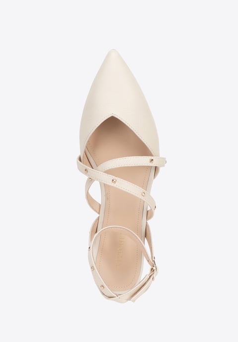 Wittchen Dames Leren Ballerina's met Metallic Accenten, Beige, Natuurlijk Leer - Image 6