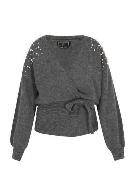 Faina Vest Dames donkergrijs gem - Image 1